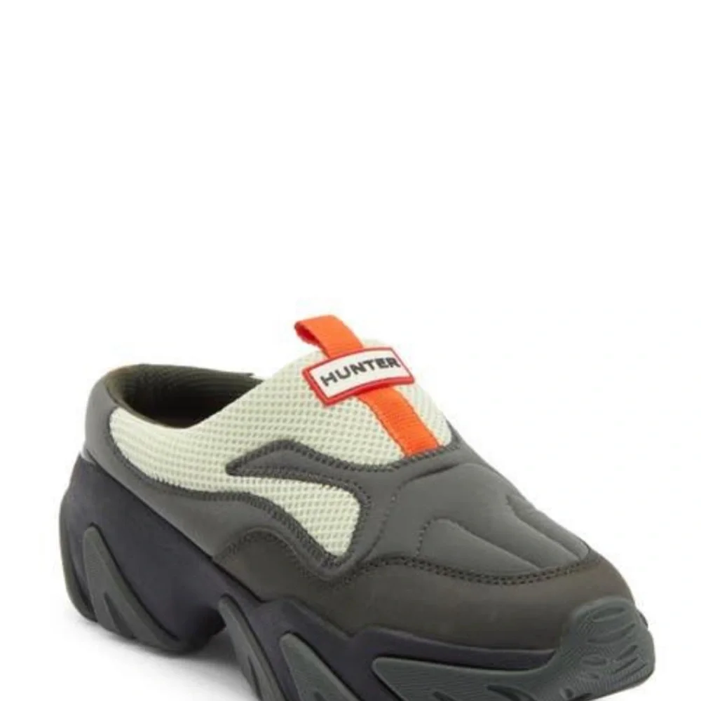 Hunter women’s  Slip-On Clog in Green, Cream & Orange